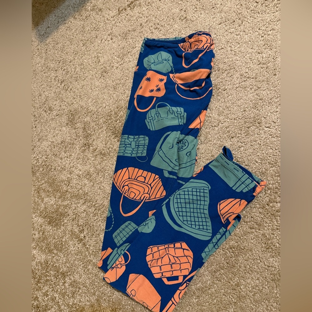 Kids Blue and Orange Patterned Leggings